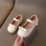 Кожаные туфли для девочек, черные школьные детские кожаные туфли, студенческие туфли для выступлений, детские туфли принцессы среднего и большого размера на мягкой подошве, школьные туфли