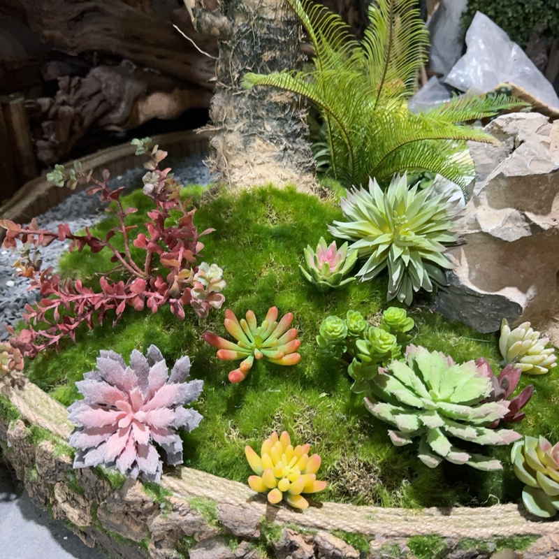 Artificial Succulent Plants, Green Artificial Flower Wall, Indoor Landscaping, Home Decoration Ornaments Set