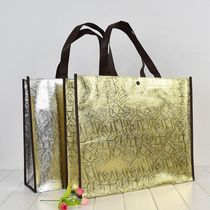 Spot non-woven bag golden handbag shop bag film laser bag environmental protection bag printing LOGO