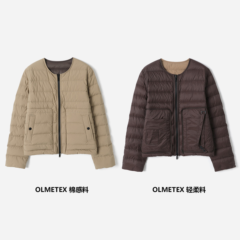 Wyr07057 Italian Olmetex Cotton-Like/Soft Material Reversible Traceable 95 White Goose down Jacket