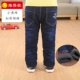 Quần jeans mùa đông cộng với quần cotton ống rộng, quần bé trai dày ba lớp, quần cotton dày 2-9 tuổi
