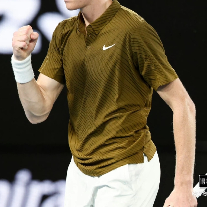 Nike Court Slam Dri-Fit Adv Australian Open Sinner Lapel Tennis Short Sleeve Ib1021-368 Nike Court Slam Dri-Fit Adv Australian Open Sinner Lapel Tennis Short Sleeve Ib1021-368