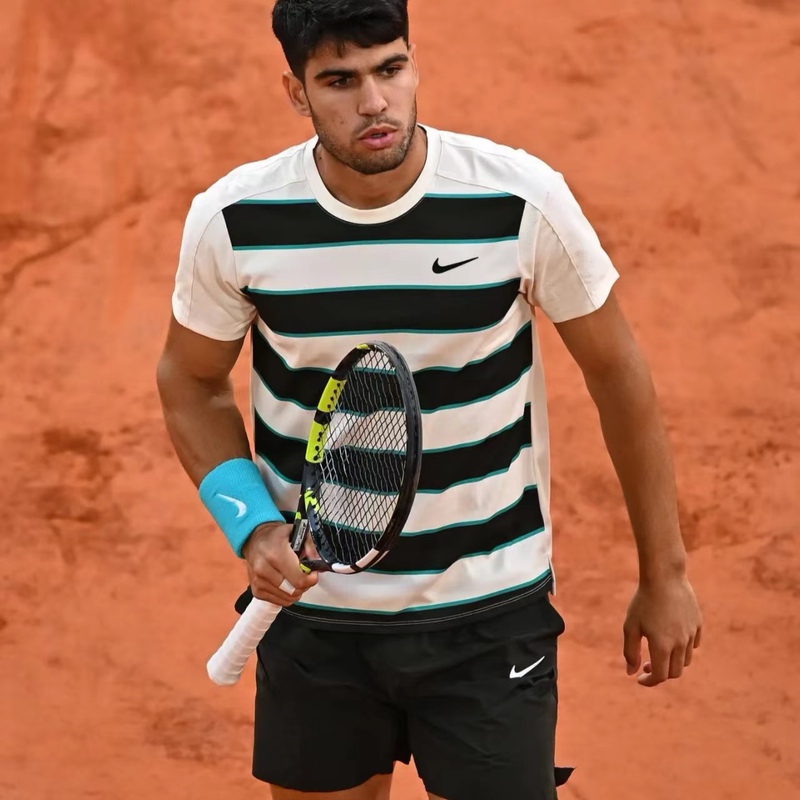 Nike Dri-Fit Adv Slam Aka French Open Men's Quick-Drying Breathable Tennis Short Sleeve Fz6935-619