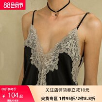 Venus blessing pajamas womens summer thin sexy temptation lace silk night dress comfortable home sling pajama skirt