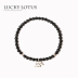 Trang sức LucksYLOTUS Obsidian Agate Thái bạc Voi rất mỏng Đàn ông và phụ nữ Vòng đeo tay đơn giản và an toàn vòng tay gỗ Vòng đeo tay Clasp