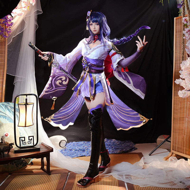 Mudu Animation Genshin Impact Inazuma Castle Raiden Shogun Cosplay Costume Two-Dimensional Game Cosplay Outfit Sexy C Costume