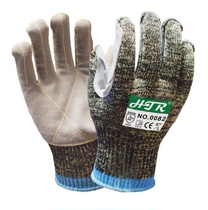 Haitaier 0082 anti-cut gloves puncture-resistant tear-resistant work protective gloves camouflage steel seam leather anti-cut