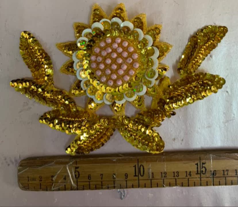 Bright sequin flower dance costumes and accessories for the dance