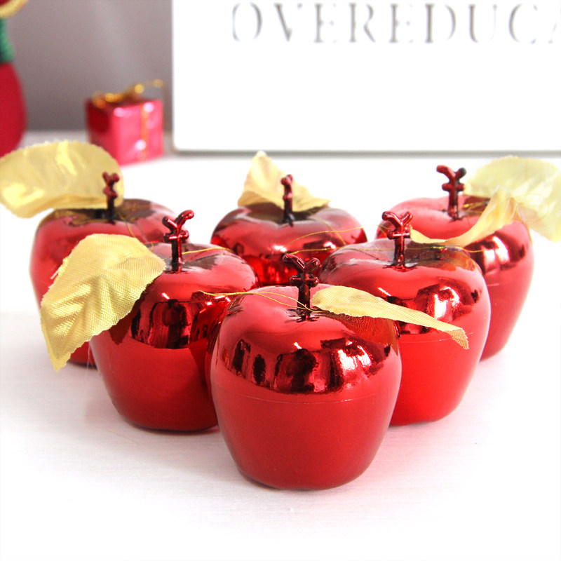 Christmas decorations Christmas tree package Gold red little apple pendant gold plated Christmas apple Pingan fruit