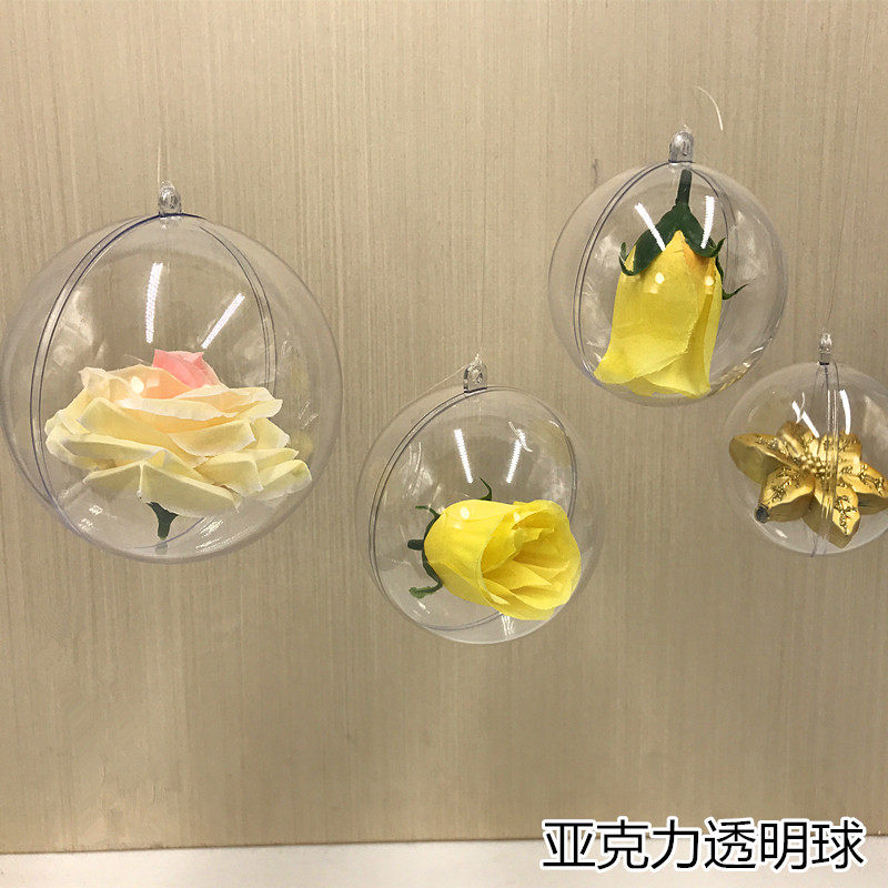 Christmas jewelry window scene arrangement acrylic transparent ball transparent ball plastic hollow ball eternal flower ball
