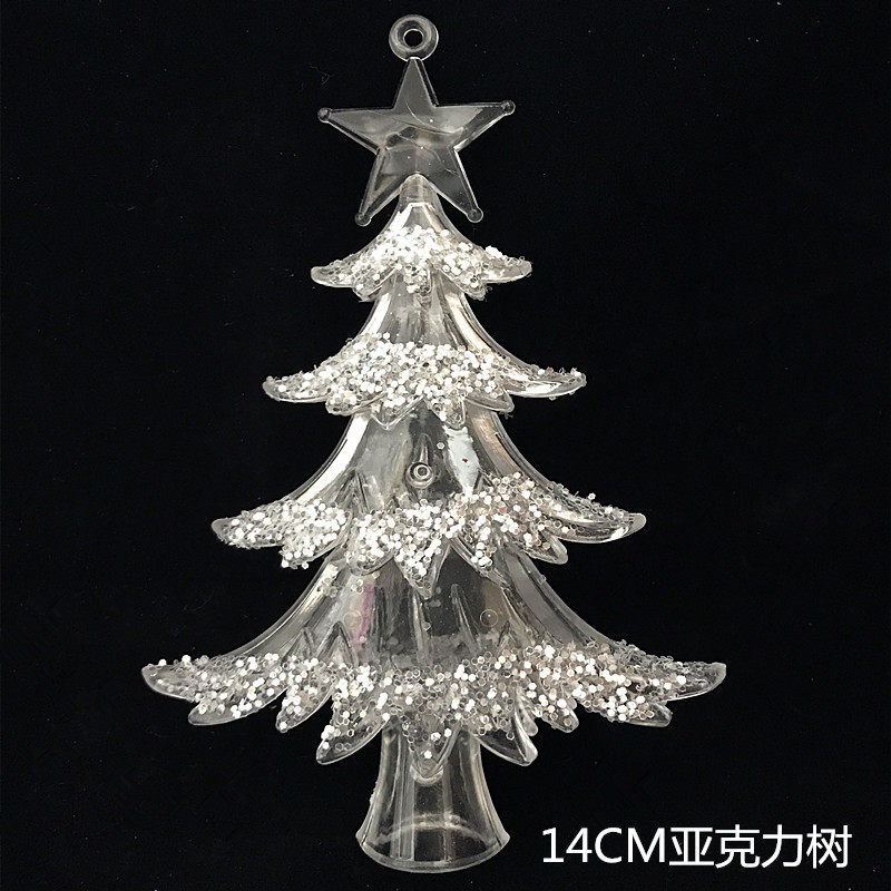 Christmas ornaments Christmas tree pendant window arrangement 14CM acrylic three-dimensional tree diamond effect 1
