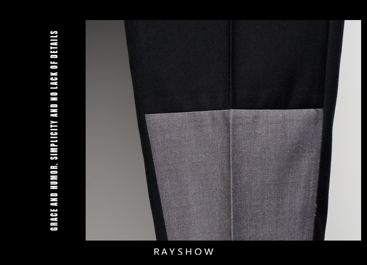 RAYSHOW nam màu tương phản ban đầu khâu chân thon dài 9 quần Anh quần phù hợp với quần 9 điểm quần quần âu trắng
