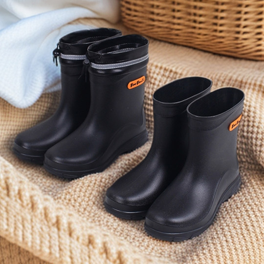 Men's summer rain boots waterproof shoes outer wear thickened rain boots car wash short overshoes water boots non-slip rubber boots rubber shoes spring and autumn