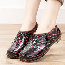 Low-gang shallow spring and autumn waterproof shoes female Winter Cotton kitchen working adhesive shoes anti-slip shoes fashion outfit wear