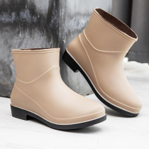 Fashion Excess Short Shoes Waterproof Shoes Woman Winter Adult Work Rubber Shoes Household Laundry Suite Fashion