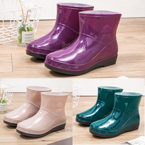 Fashion plus cotton warm waterproof shoes and shoes female winter skid shoes adult working glue shoes laundry