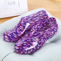Low-top rain boots treading water waterproof shoes kitchen work rubber shoes overshoes women adult fashion non-slip summer