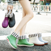 Fashion Short Short Waterproof Shoes Shoes Shoes Shoes Shoes Woman Winter Hangcheng Cotton Wear Work Shoes Warm and Non-slip Shoes Stepping Water