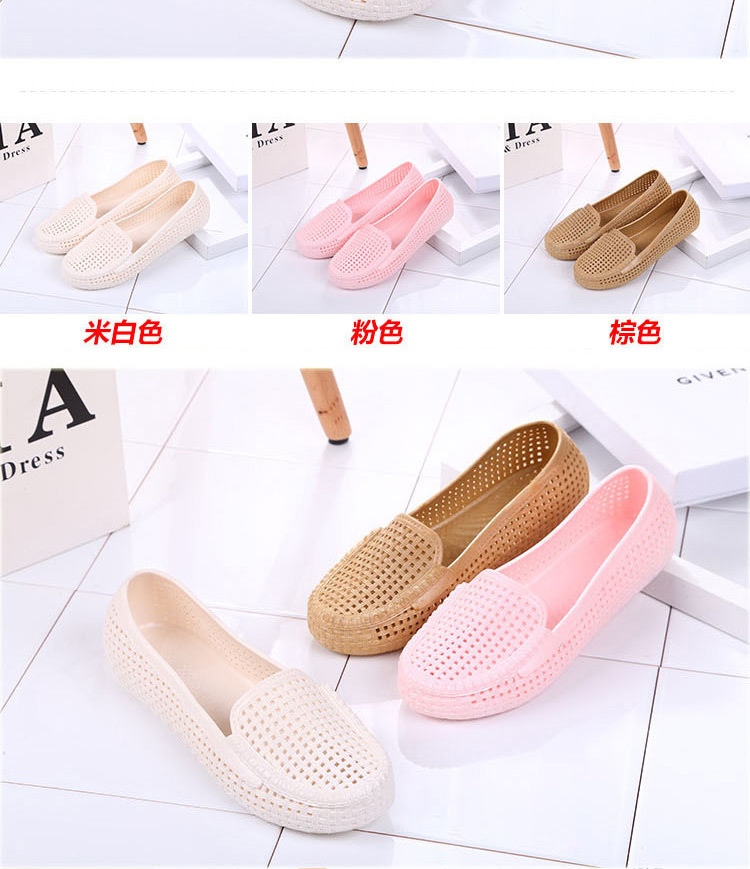 Mùa hè Baotou đậu giày dép Giày dép nữ giày thủy triều phẳng với đáy phẳng rỗng rỗng giày chống trượt bãi biển giày sandal nữ đi học