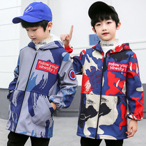 Childrens waterproof coat long sleeve plus velvet autumn and winter boy painting apron down jacket anti-dirty shirt baby eating clothes
