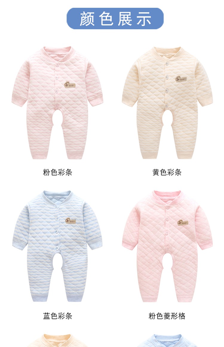 Quần áo trẻ em Xiêm sơ sinh nữ mùa đông bông nhồi 0 quần áo trẻ em nam mùa thu đông 3 ấm 6 tháng bộ body mùa hè cho bé gái