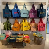 Merci Подлинная французская покупка пакеты с чистым хлопком -защитой от карманных кукол ретро -магазины сумки для покупок