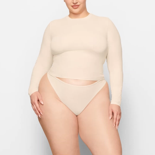 Эластичный цветной лонгслив, США, круглый воротник