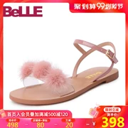 Trung tâm mua sắm Belle Belle 19 Amoi với cùng một đôi giày da bò sơn da bò bóng nữ T8M2DBL9 - Sandal