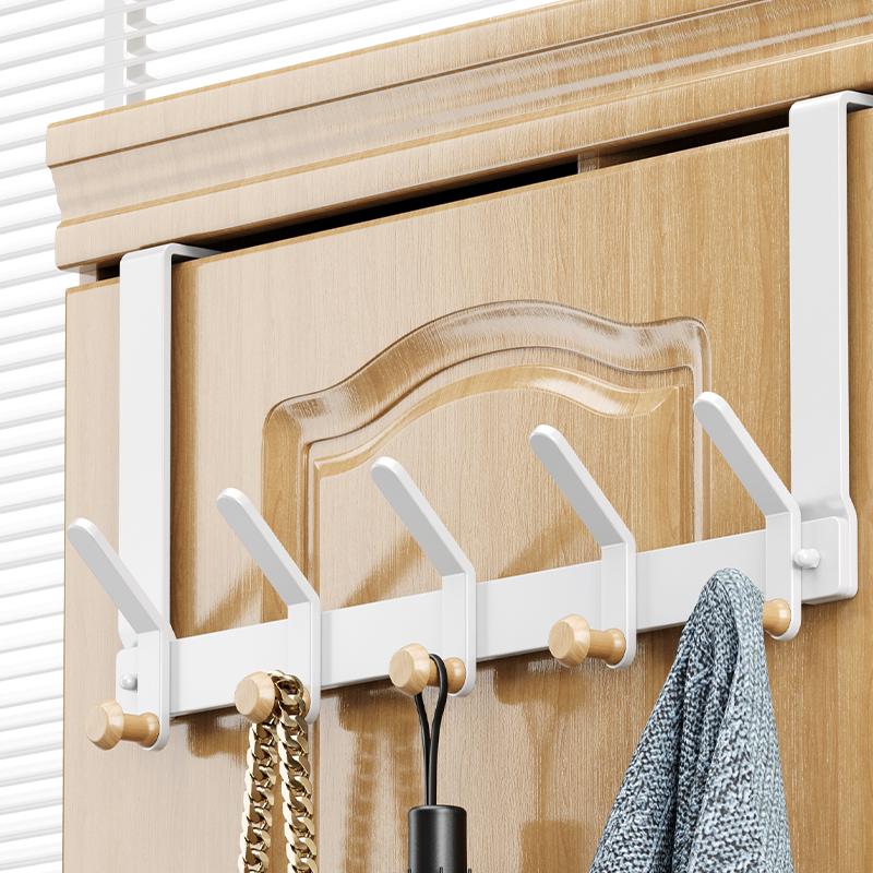 Over-The-Door Hook Clothes Rack, 4cm Thick, No-Drill, Extra-Long, for Entryway, Clothes and Hat Storage Rack
