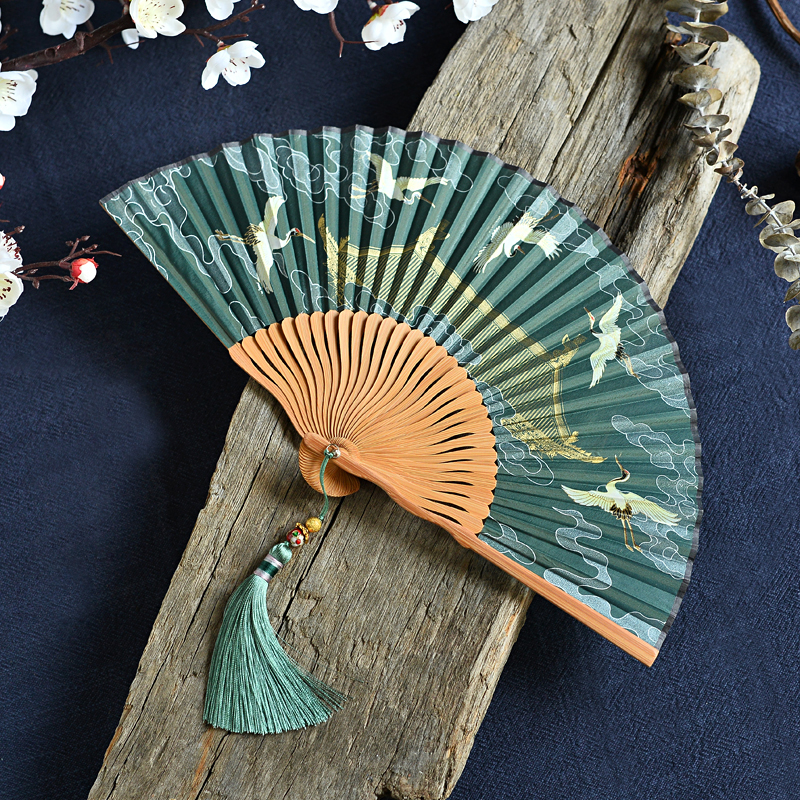 Ancient style fan folding fan Women's Hanfu Chinese style elegant and versatile style Send friends birthday gifts