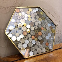 Net Red Red Book recommended hexagonal glass photo frame coin beer bottle cap favorites metal retro display stand