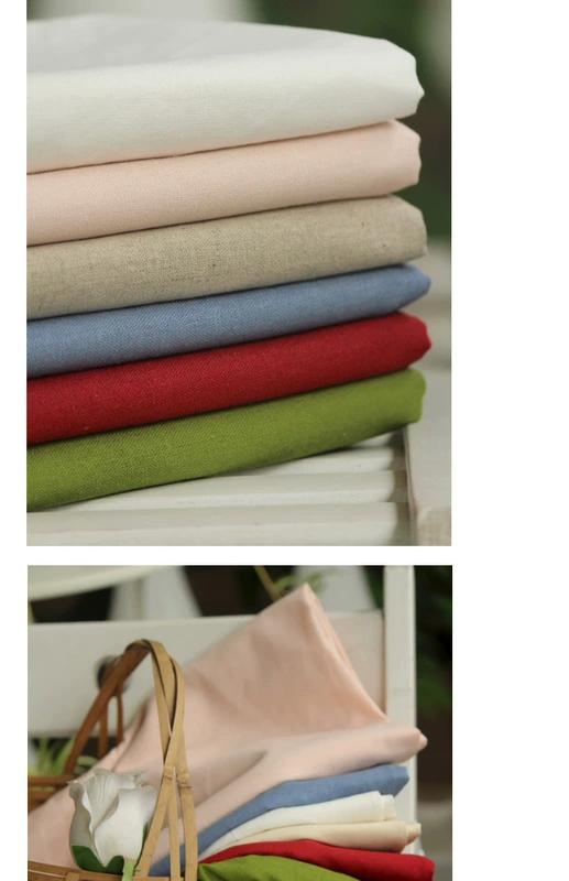 Quần áo thủ công Peach-DIY vải trơn màu thêu chất liệu vải lanh 糯 140 140 nửa mét vải thun cotton lạnh 4 chiều