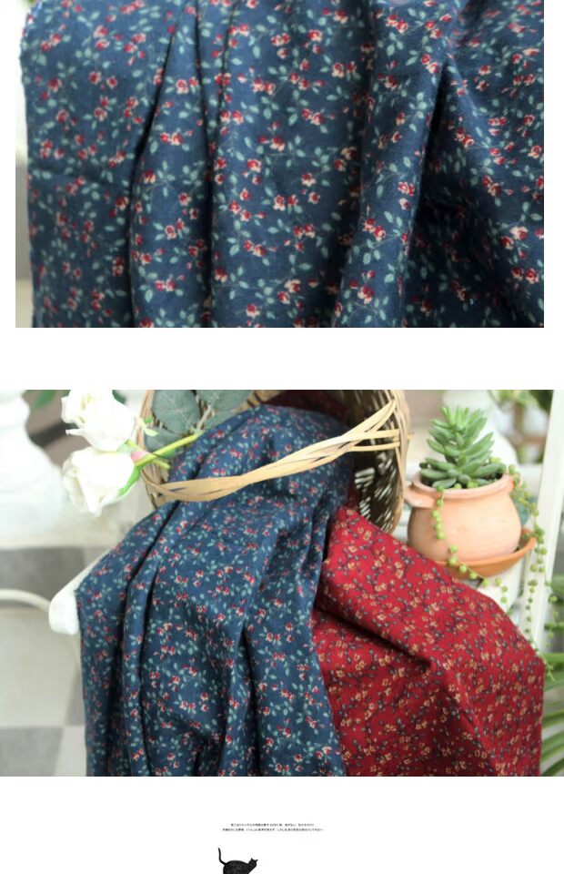 Peach> quần áo handmade tự làm vải cotton dày bằng da lộn thân thiện với da mùa thu và vải mùa đông vải cotton họa tiết