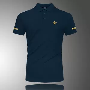 Хлопковая элитная футболка polo, короткий рукав, облегающий крой
