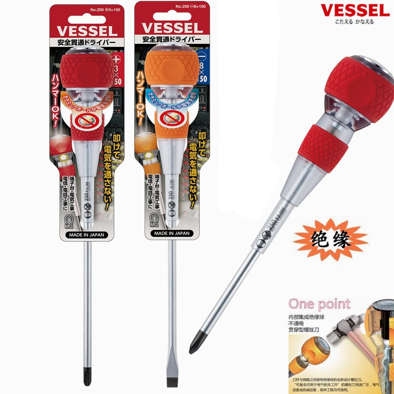 Japan VESSEL Weiwei gourd handle wearing heart screwdriver Imports add hard through insulation silk batch cross I batch