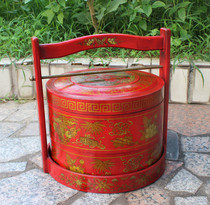 Antique portable basket antique food box movie props antique jewelry box antique leather box wedding gift candy flower basket