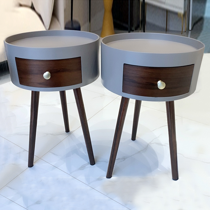 Sofa side light luxury leisure simple living room corner solid wood creative round Nordic small round table tea table bedside cabinet