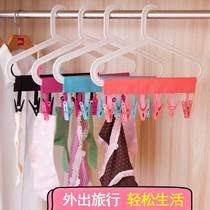 Creative portable cloth hanger Business trip foldable clothes drying clip Bathroom foldable pylons Clothes drying clip