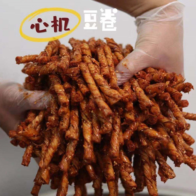 Handmade big spicy stick old-fashioned shredded bean rolls 220g80 after the campus hot and spicy net red bean products leisure snacks