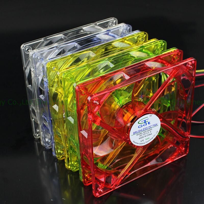 12V 12V D4PIN 12cm 120X25 LED 5 colors translucent ultra light silent host shell with lamp fan