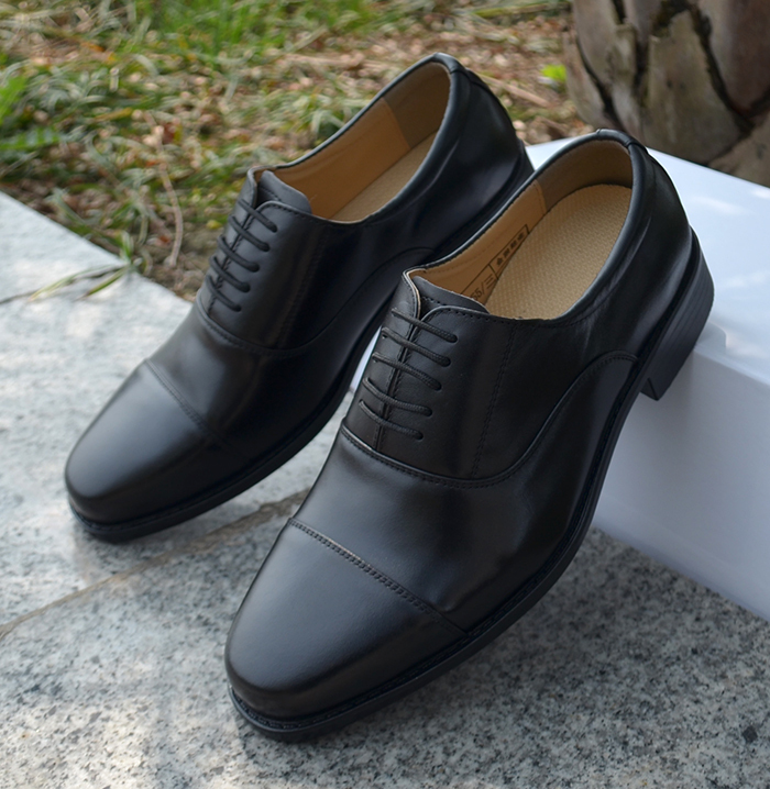 Genuine Leather Cowhide Three-Joint Leather Shoes for Men, Casual Three-Section Toe Autumn Men's Shoes, Wedding Shoes, Super Popular among Military Enthusiasts