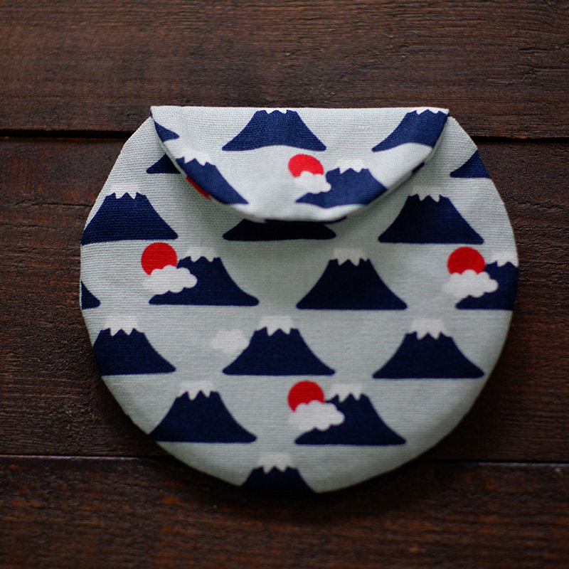 Original handmade Japanese style fabric art cute round earphone storage bag coin purse coin bag jewelry bag