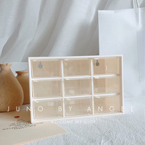 Multi - layer transparent earnail jewelry contains box mini drawer 9 9 plastic office object cabinet woman