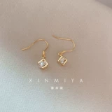Серьги, изысканная брендовая золотая вода с цирконом, Южная Корея, серебро 925 пробы, изысканный стиль