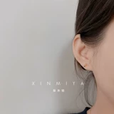 Синие маленькие серьги в форме цветка с цирконом, серебро 925 пробы, изысканный стиль, легкий роскошный стиль, 2024 года