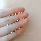 Маленькие дизайнерские серьги, серебро 925 пробы, простой и элегантный дизайн, тренд сезона