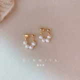 Универсальные серьги из жемчуга, французский стиль, яркий броский стиль, изысканный стиль, легкий роскошный стиль