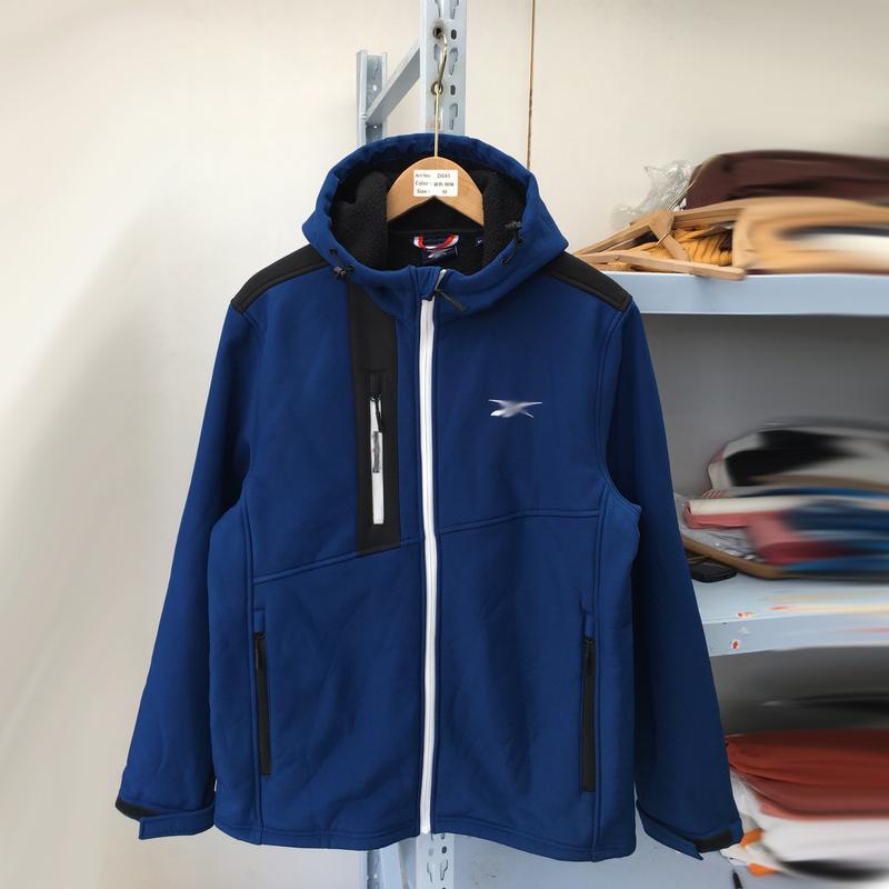 R Series Export Spring and Autumn Men's Outdoor Fleece Softshell Jacket with Hood