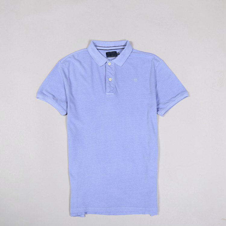 小 瑕疵 nam ngọc trai bông ngắn tay áo polo bông rửa ve áo T-shirt thường màu rắn có XL