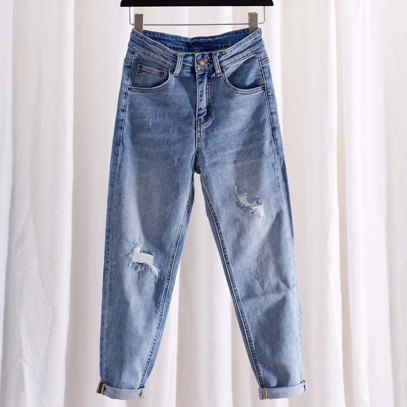 Spring and Autumn High-Waisted Korean Style Loose Jeans for Women, Slimming Cropped Harem Pants, 2026 New Slim-Fit Casual Pants Spring and Autumn High-Waisted Korean Style Loose Jeans for Women, Slimming Cropped Harem Pants, 2026 New Slim-Fit Casual Pants